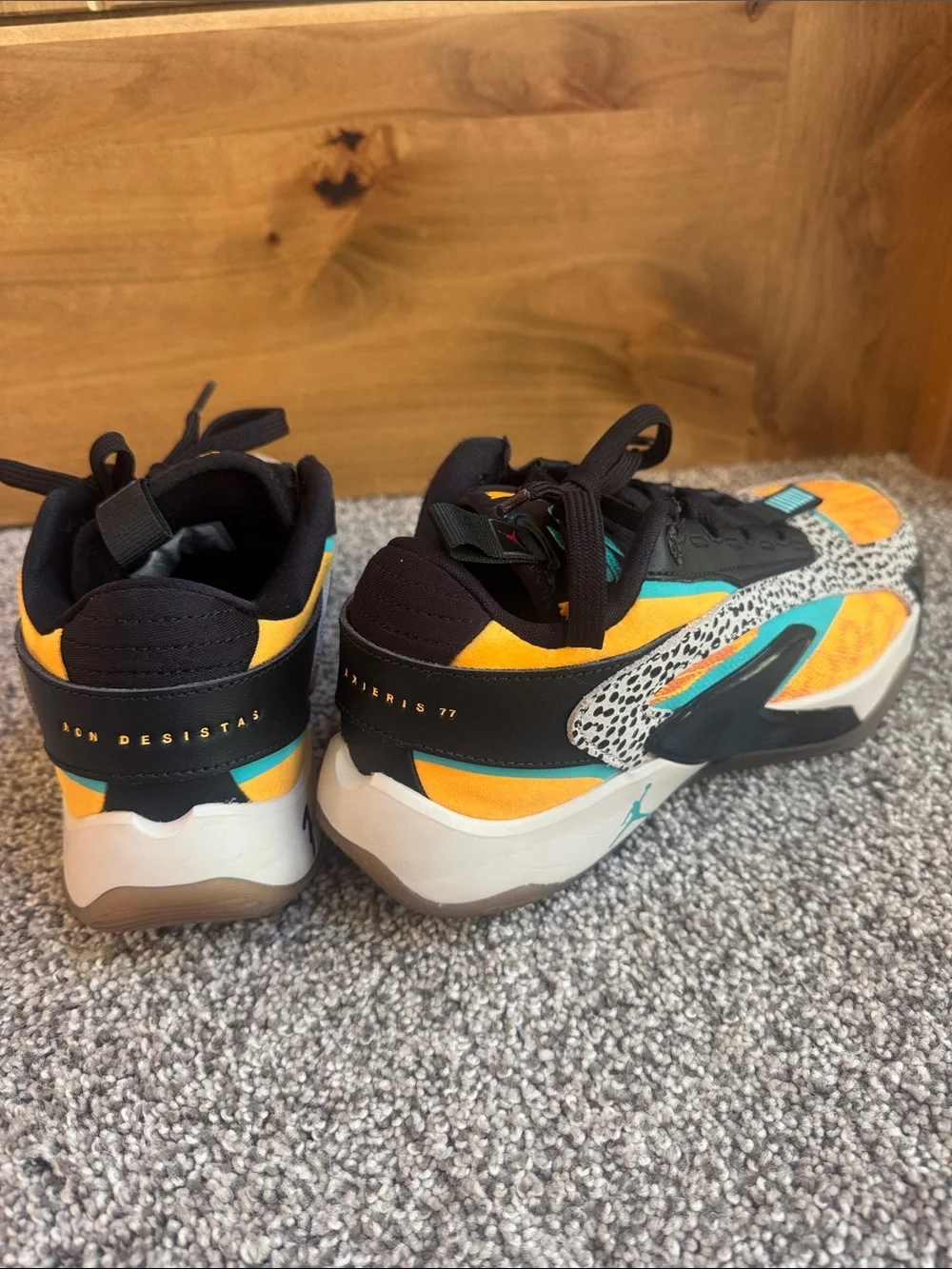 Jordan Luca 77 Kids' Multicolor Patterned Basketball Shoes - Orange/Teal/Black